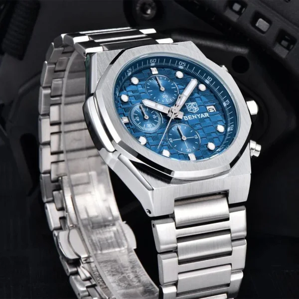 Мужские часы Benyar BY-5216 Silver-Blue фото 3