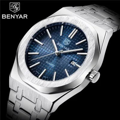 Чоловічий годинник Benyar BY-5156 Silver-Blue