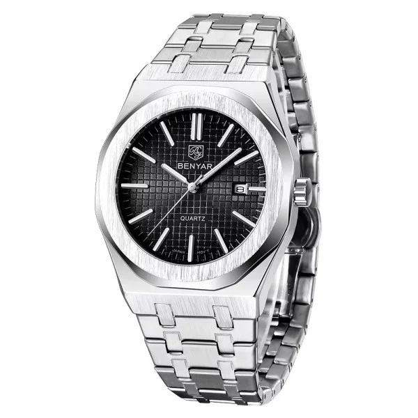 Чоловічий годинник Benyar BY-5156 Silver-Black фото 1
