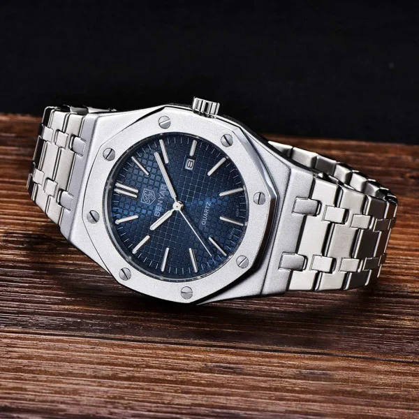 Чоловічий годинник Benyar BY-5156 Silver-Blue фото 4