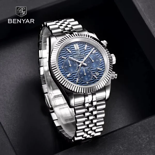 Мужские часы Benyar BY-S001 Silver-Blue фото 6