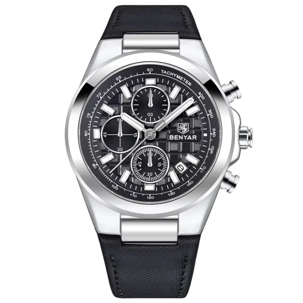 Чоловічий годинник Benyar BY-5206 Silver-Black фото 1