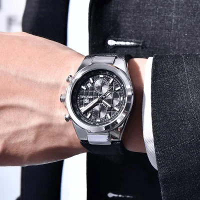 Чоловічий годинник Benyar BY-5206 Silver-Black