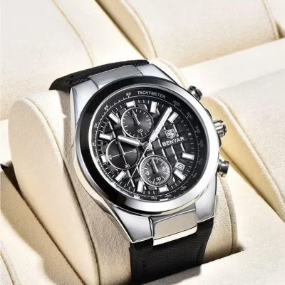 Чоловічий годинник Benyar BY-5206 Silver-Black