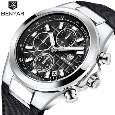 Чоловічий годинник Benyar BY-5206 Silver-Black