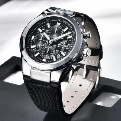 Чоловічий годинник Benyar BY-5206 Silver-Black