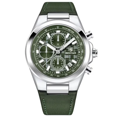Чоловічий годинник Benyar BY-5206 Silver-Green