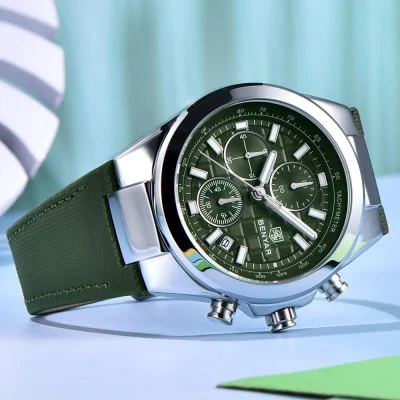 Чоловічий годинник Benyar BY-5206 Silver-Green