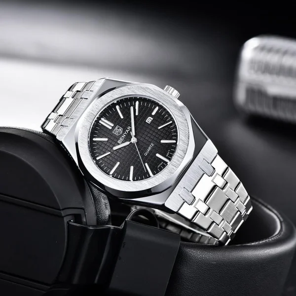 Чоловічий годинник Benyar BY-5219 Silver-Black фото 7