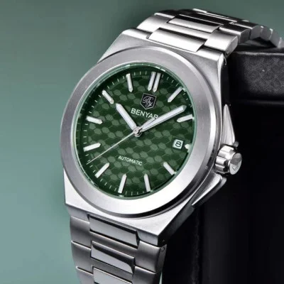 Чоловічий годинник Benyar BY-5219 Silver-Green