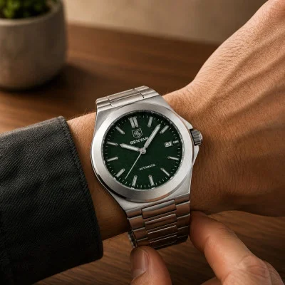 Чоловічий годинник Benyar BY-5219 Silver-Green