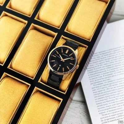 Мужские часы Curren 8366 Black-Gold