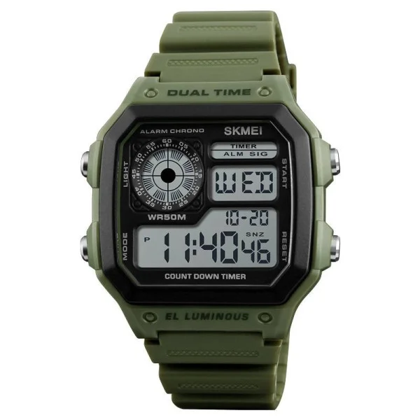 Чоловічий годинник Skmei 1299AG Army Green. фото 1