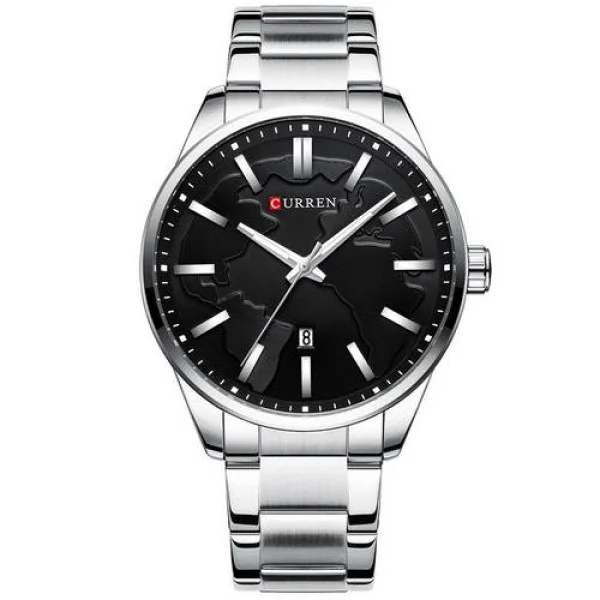 Чоловічий годинник Curren 8366 Silver-Black фото 1