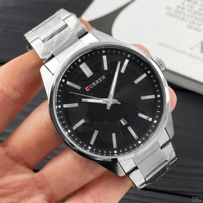 Мужские часы Curren 8366 Silver-Black