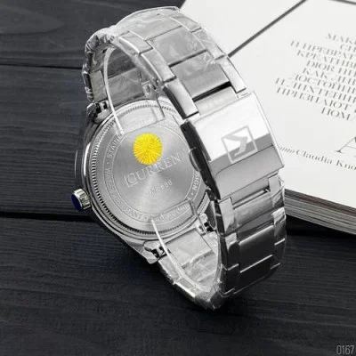 Мужские часы Curren 8366 Silver-Black