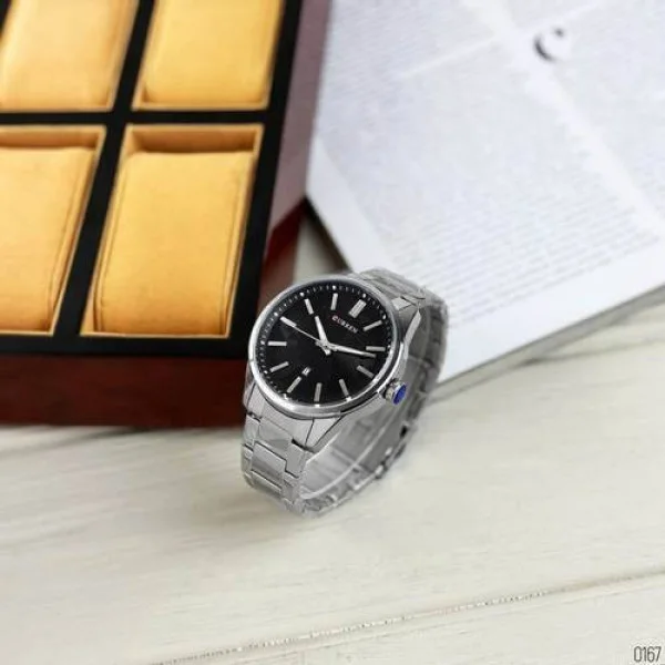 Чоловічий годинник Curren 8366 Silver-Black фото 6