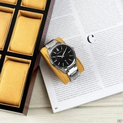 Мужские часы Curren 8366 Silver-Black