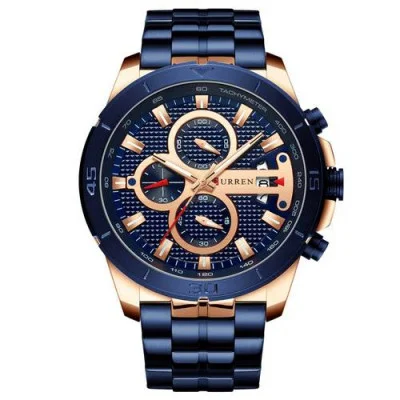 Чоловічий годинник Curren 8337 Blue-Cuprum