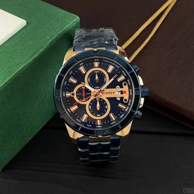 Чоловічий годинник Curren 8337 Blue-Cuprum