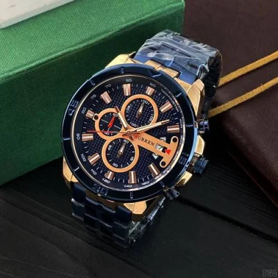 Чоловічий годинник Curren 8337 Blue-Cuprum