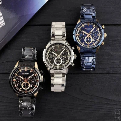 Чоловічий годинник Curren 8355 Silver-Black