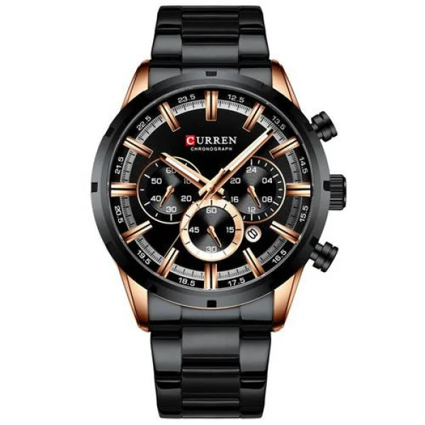 Мужские часы Curren 8355 Black -Cuprum фото 1