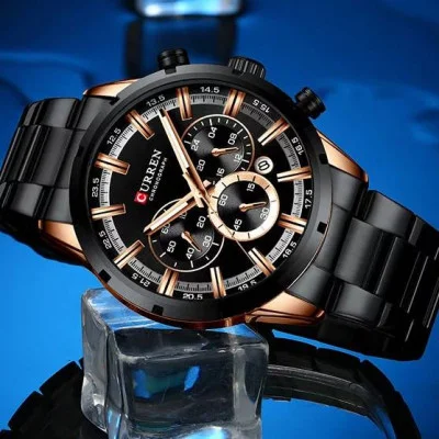 Чоловічий годинник Curren 8355 Black -Cuprum