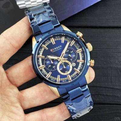 Чоловічий годинник Curren 8355 Blue-Cuprum
