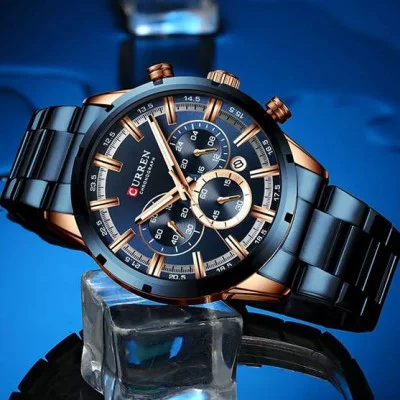 Чоловічий годинник Curren 8355 Blue-Cuprum
