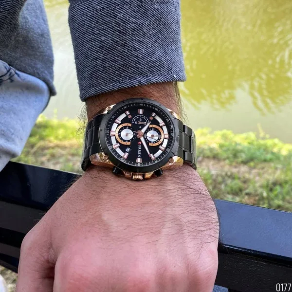 Чоловічий годинник Curren 8360 Black-Gold фото 6