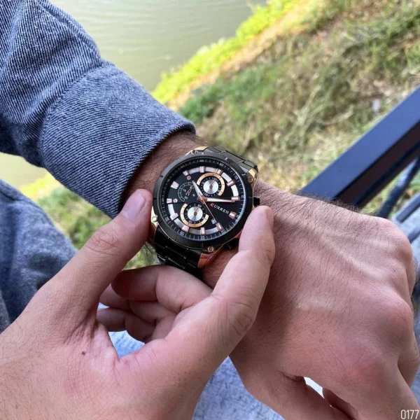Чоловічий годинник Curren 8360 Black-Gold фото 8