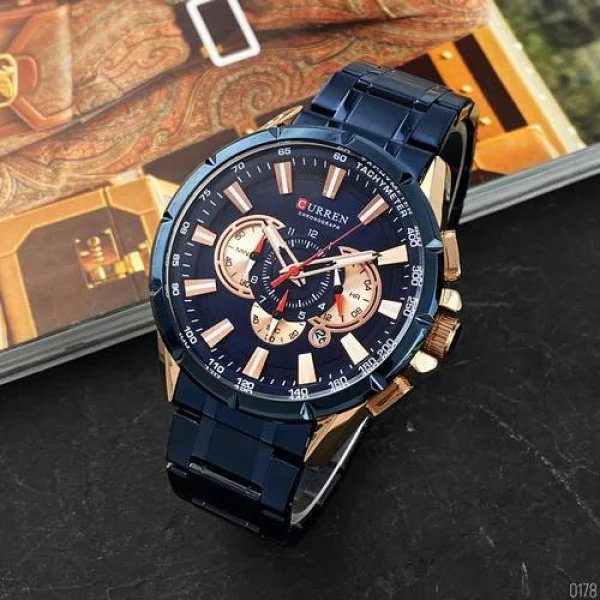 Мужские часы Curren 8363 Blue-Cuprum фото 3