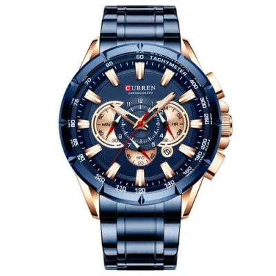 Чоловічий годинник Curren 8363 Blue-Cuprum