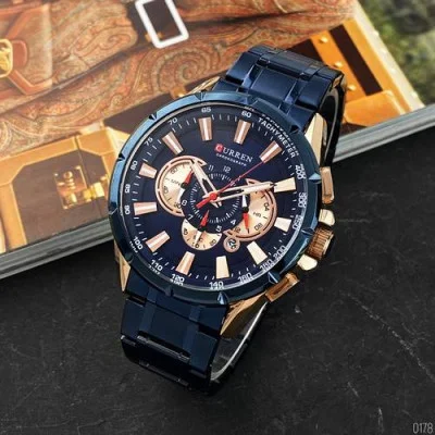 Чоловічий годинник Curren 8363 Blue-Cuprum