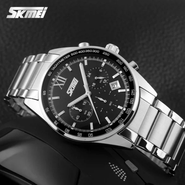 Чоловічий годинник Skmei 9096BK Black фото 4