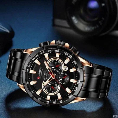 Мужские часы Curren 8363 Black-Cuprum