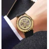 Чоловічий годинник Skmei M035LGDBK Gold-Black Leather фото 4
