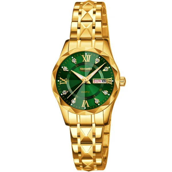 Жіночий годинник Skmei 9370GDGN Gold-Green фото 1
