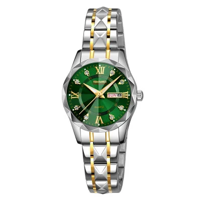 Жіночий годинник Skmei 9370TGDGN Silver-Gold-Green
