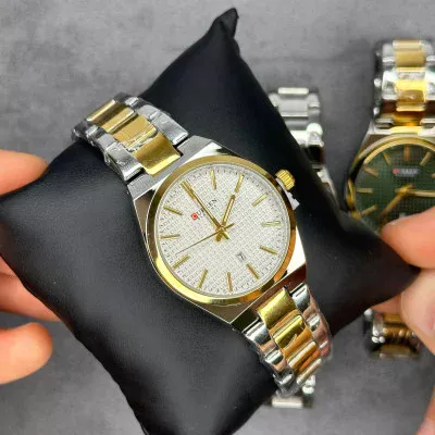 Чоловічий годинник Curren 8439L Silver-Gold-Green