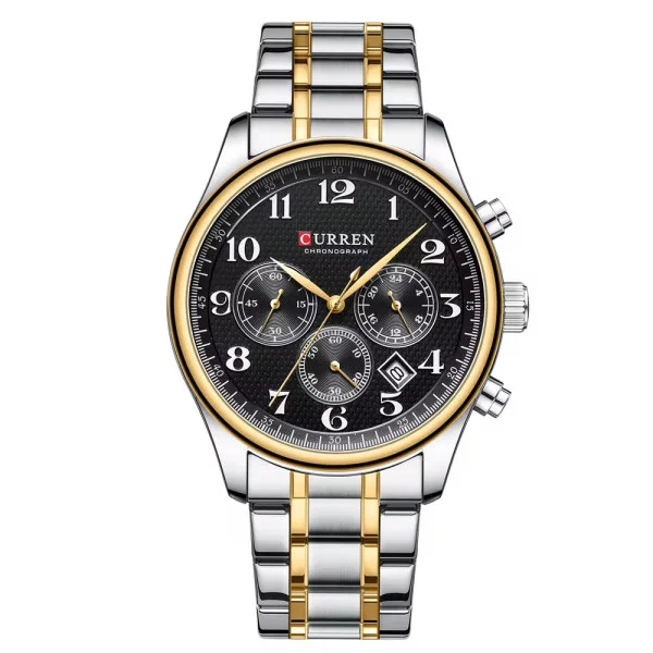 Мужские часы Curren 8466 Silver-Gold-Black фото 1