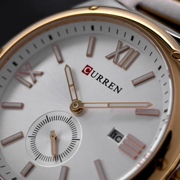 Чоловічий годинник Curren 8471 Silver-Gold-White фото 3