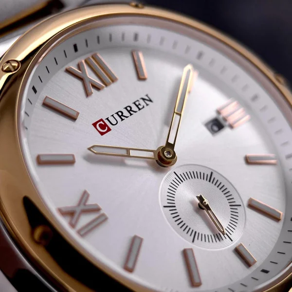 Чоловічий годинник Curren 8471 Silver-Gold-White фото 4