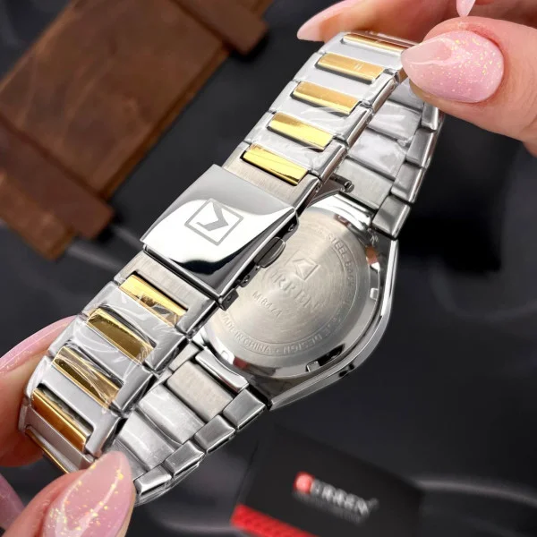 Чоловічий годинник Curren 8471 Silver-Gold-White фото 9