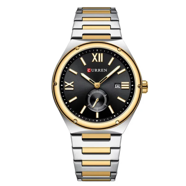 Чоловічий годинник Curren 8471 Silver-Gold-Black фото 1
