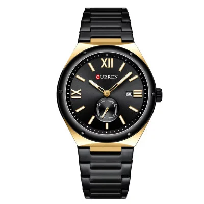 Чоловічий годинник Curren 8471 Black-Gold-Black