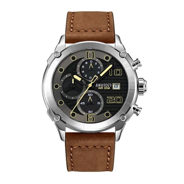 Мужские часы Awarder 016 Silver-Black-Brown фото 1