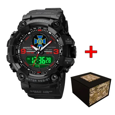 Мужские часы Awarder 001 СБУ Чорні з червоним + Коробка.