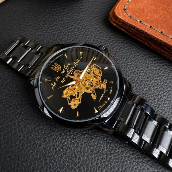 Чоловічий годинник Awarder 048 Не Забуду Дім Black-Gold Steel фото 5